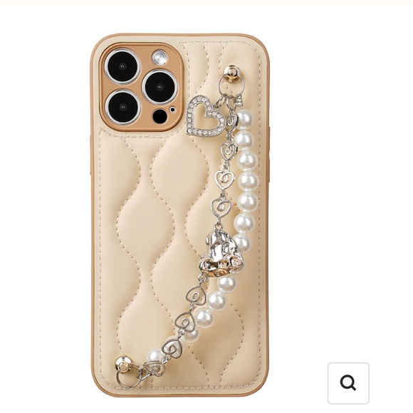 WHIMVOY Pearl Chained 16 Pro Max iPhone case w/detachable cross-body strap NIB - Picture 2 of 8